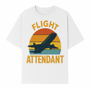 Vintage Flight Attendant Retro Airplane Sunset Graphic Tee | Travel Lover Gift | Airline Crew Apparel - T-shirt 1758254658963.jpg