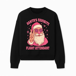 Santa's Favorite Flight Attendant Gift T-Shirt, Funny Christmas Apparel, Holiday Humor, Cute Santa Graphic Tee for Women and Men - Sweatshirt 1758254659045.jpg