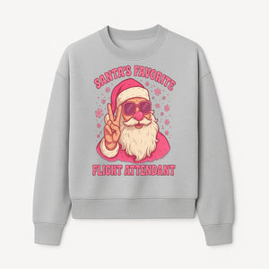Santa's Favorite Flight Attendant Gift T-Shirt, Funny Christmas Apparel, Holiday Humor, Cute Santa Graphic Tee for Women and Men - Sweatshirt 1758254659498.jpg