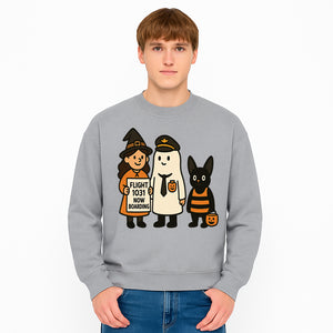 Halloween Flight 1031 Boarding Sign Art Print - Spooky Ghost, Witch, and Cat Costume Decor for Fall, Trick or Treat, Kids Room - Sweatshirt 1758254659519.jpg