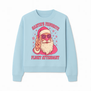 Santa's Favorite Flight Attendant Gift T-Shirt, Funny Christmas Apparel, Holiday Humor, Cute Santa Graphic Tee for Women and Men - Sweatshirt 1758254659629.jpg