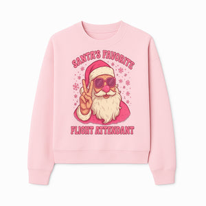 Santa's Favorite Flight Attendant Gift T-Shirt, Funny Christmas Apparel, Holiday Humor, Cute Santa Graphic Tee for Women and Men - Sweatshirt 1758254659772.jpg