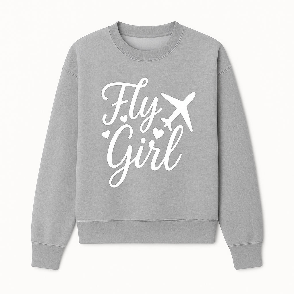 Fly Girl Airplane Wall Art - Travel Decor for Aviation Lovers, Vintage Inspired Home Decoration - Sweatshirt 1758254660092.jpg
