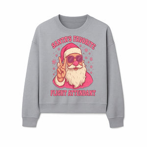 Santa's Favorite Flight Attendant Gift T-Shirt, Funny Christmas Apparel, Holiday Humor, Cute Santa Graphic Tee for Women and Men - Sweatshirt 1758254660456.jpg