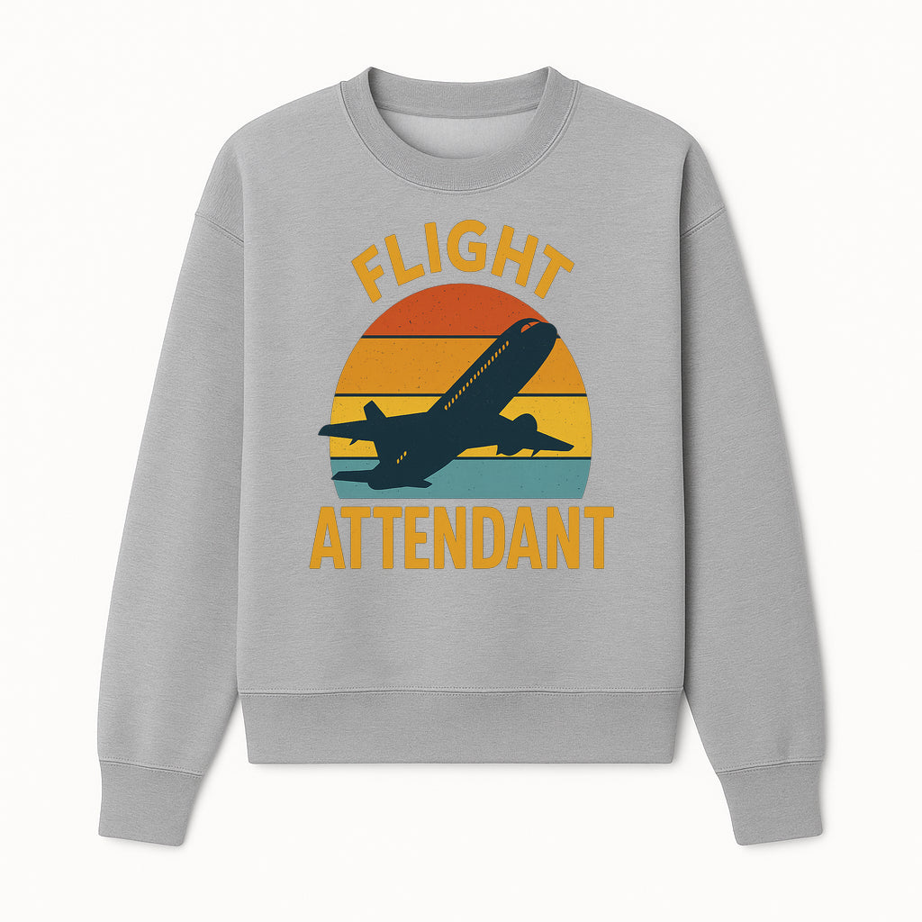 Vintage Flight Attendant Retro Airplane Sunset Graphic Tee | Travel Lover Gift | Airline Crew Apparel - Sweatshirt 1758254660462.jpg