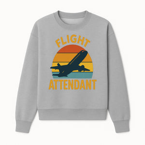 Vintage Flight Attendant Retro Airplane Sunset Graphic Tee | Travel Lover Gift | Airline Crew Apparel - Sweatshirt 1758254660462.jpg