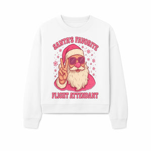 Santa's Favorite Flight Attendant Gift T-Shirt, Funny Christmas Apparel, Holiday Humor, Cute Santa Graphic Tee for Women and Men - Sweatshirt 1758254660591.jpg