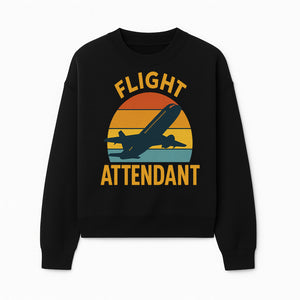 Vintage Flight Attendant Retro Airplane Sunset Graphic Tee | Travel Lover Gift | Airline Crew Apparel - Sweatshirt 1758254660597.jpg