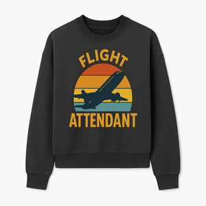 Vintage Flight Attendant Retro Airplane Sunset Graphic Tee | Travel Lover Gift | Airline Crew Apparel - Sweatshirt 1758254660742.jpg