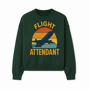Vintage Flight Attendant Retro Airplane Sunset Graphic Tee | Travel Lover Gift | Airline Crew Apparel - Sweatshirt 1758254660939.jpg
