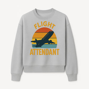 Vintage Flight Attendant Retro Airplane Sunset Graphic Tee | Travel Lover Gift | Airline Crew Apparel - Sweatshirt 1758254661098.jpg