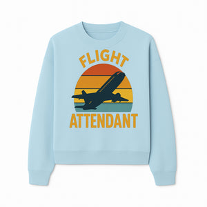 Vintage Flight Attendant Retro Airplane Sunset Graphic Tee | Travel Lover Gift | Airline Crew Apparel - Sweatshirt 1758254661234.jpg