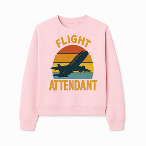 Vintage Flight Attendant Retro Airplane Sunset Graphic Tee | Travel Lover Gift | Airline Crew Apparel - Sweatshirt 1758254661356.jpg