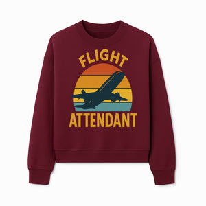 Vintage Flight Attendant Retro Airplane Sunset Graphic Tee | Travel Lover Gift | Airline Crew Apparel - Sweatshirt 1758254661524.jpg