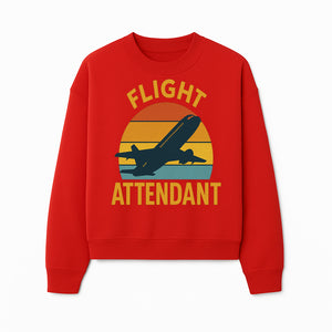 Vintage Flight Attendant Retro Airplane Sunset Graphic Tee | Travel Lover Gift | Airline Crew Apparel - Sweatshirt 1758254661784.jpg