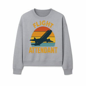 Vintage Flight Attendant Retro Airplane Sunset Graphic Tee | Travel Lover Gift | Airline Crew Apparel - Sweatshirt 1758254661915.jpg