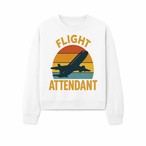 Vintage Flight Attendant Retro Airplane Sunset Graphic Tee | Travel Lover Gift | Airline Crew Apparel - Sweatshirt 1758254662080.jpg