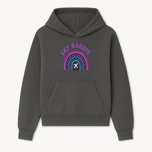 Sky Baddie Rainbow Airplane Graphic T-Shirt | Trendy Aviation Design for Travel Lovers | Stylish Comfortable Casual Wear - Hoodie 1758254662968.jpg