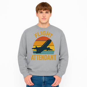 Vintage Flight Attendant Retro Airplane Sunset Graphic Tee | Travel Lover Gift | Airline Crew Apparel - Sweatshirt 1758254663232.jpg