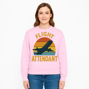 Vintage Flight Attendant Retro Airplane Sunset Graphic Tee | Travel Lover Gift | Airline Crew Apparel - Sweatshirt 1758254663369.jpg
