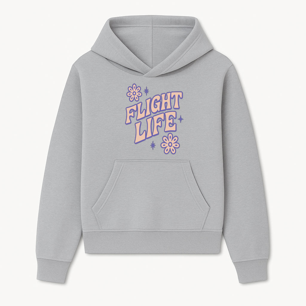 Flight Life Vintage Floral Typography Graphic Tee for Air Travel Lovers - Hoodie 1758254663439.jpg