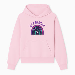 Sky Baddie Rainbow Airplane Graphic T-Shirt | Trendy Aviation Design for Travel Lovers | Stylish Comfortable Casual Wear - Hoodie 1758254663578.jpg