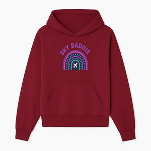 Sky Baddie Rainbow Airplane Graphic T-Shirt | Trendy Aviation Design for Travel Lovers | Stylish Comfortable Casual Wear - Hoodie 1758254663823.jpg