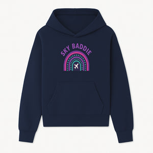 Sky Baddie Rainbow Airplane Graphic T-Shirt | Trendy Aviation Design for Travel Lovers | Stylish Comfortable Casual Wear - Hoodie 1758254663967.jpg