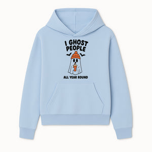 I Ghost People All Year Round - Cute Halloween Ghost with Coffee, Spooky Decor, Fun Ghost Theme, Autumn Apparel, Gift Idea - Hoodie 1758254665503.jpg
