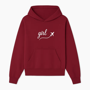 Traveling Girl Wall Art Print | Airplane Decor for Adventurous Girls | Inspirational Home Decor - Hoodie 1758254666515.jpg