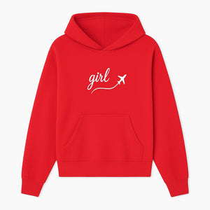 Traveling Girl Wall Art Print | Airplane Decor for Adventurous Girls | Inspirational Home Decor - Hoodie 1758254666865.jpg