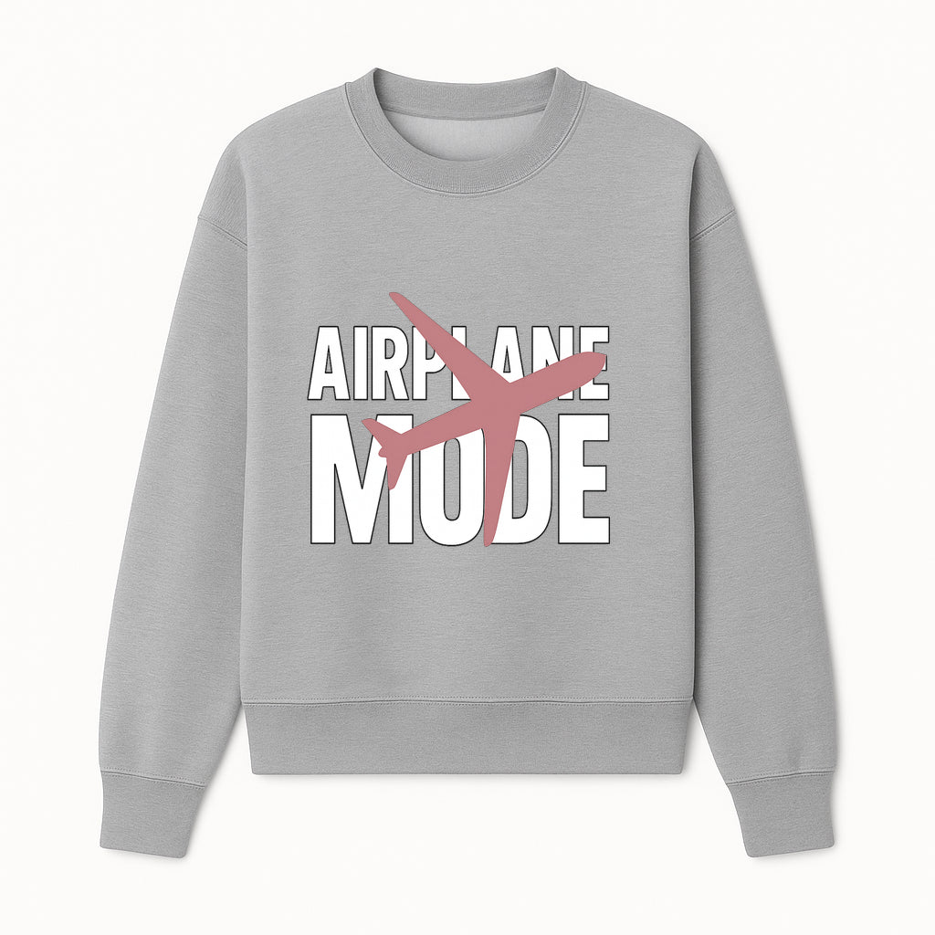 Airplane Mode Graphic Tee, Travel Lover Shirt, Casual Wear, Unique Gift for Travelers, Plane Design, Fun Travel Apparel - Sweatshirt 1758254667375.jpg