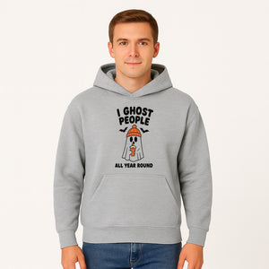 I Ghost People All Year Round - Cute Halloween Ghost with Coffee, Spooky Decor, Fun Ghost Theme, Autumn Apparel, Gift Idea - Hoodie 1758254667737.jpg