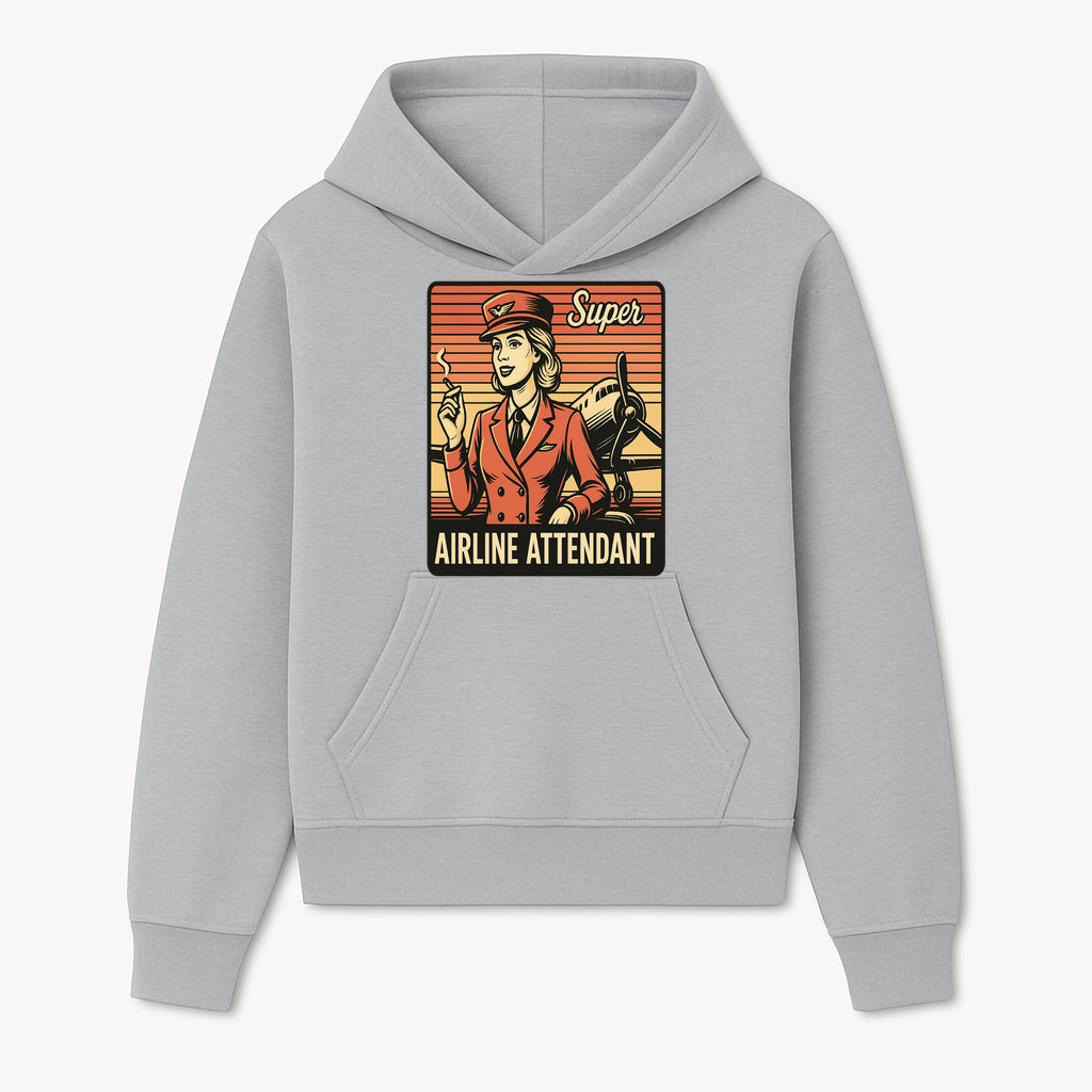 Vintage Airline Attendant Retro Artwork Print - Super Stylish Airplane Travel Decor - Hoodie 1758254668336.jpg