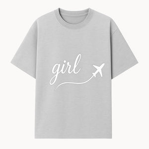 Traveling Girl Wall Art Print | Airplane Decor for Adventurous Girls | Inspirational Home Decor - T-shirt 1758254668655.jpg