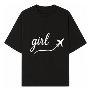 Traveling Girl Wall Art Print | Airplane Decor for Adventurous Girls | Inspirational Home Decor - T-shirt 1758254668850.jpg