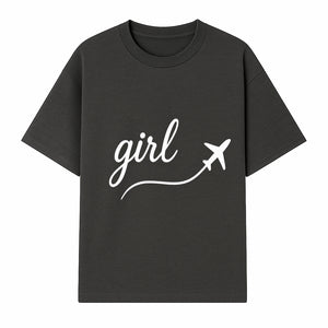 Traveling Girl Wall Art Print | Airplane Decor for Adventurous Girls | Inspirational Home Decor - T-shirt 1758254669007.jpg