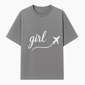 Traveling Girl Wall Art Print | Airplane Decor for Adventurous Girls | Inspirational Home Decor - T-shirt 1758254669299.jpg