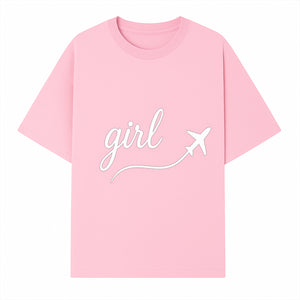 Traveling Girl Wall Art Print | Airplane Decor for Adventurous Girls | Inspirational Home Decor - T-shirt 1758254669618.jpg