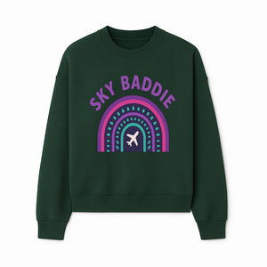 Sky Baddie Rainbow Airplane Graphic T-Shirt | Trendy Aviation Design for Travel Lovers | Stylish Comfortable Casual Wear - Sweatshirt 1758254669622.jpg