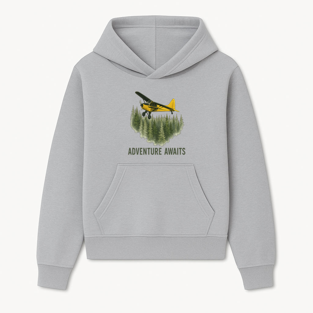 Vintage Yellow Airplane Adventure Poster - Adventure Awaits Nature Wall Art, Travel Decor, Aviation Gift, Home Decor - Hoodie 1758254669688.jpg