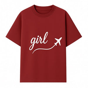 Traveling Girl Wall Art Print | Airplane Decor for Adventurous Girls | Inspirational Home Decor - T-shirt 1758254669816.jpg