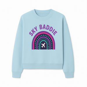 Sky Baddie Rainbow Airplane Graphic T-Shirt | Trendy Aviation Design for Travel Lovers | Stylish Comfortable Casual Wear - Sweatshirt 1758254669909.jpg