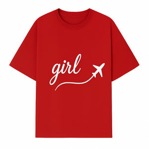 Traveling Girl Wall Art Print | Airplane Decor for Adventurous Girls | Inspirational Home Decor - T-shirt 1758254670112.jpg