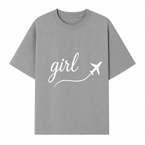 Traveling Girl Wall Art Print | Airplane Decor for Adventurous Girls | Inspirational Home Decor - T-shirt 1758254670251.jpg