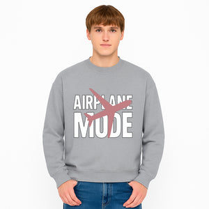 Airplane Mode Graphic Tee, Travel Lover Shirt, Casual Wear, Unique Gift for Travelers, Plane Design, Fun Travel Apparel - Sweatshirt 1758254670336.jpg