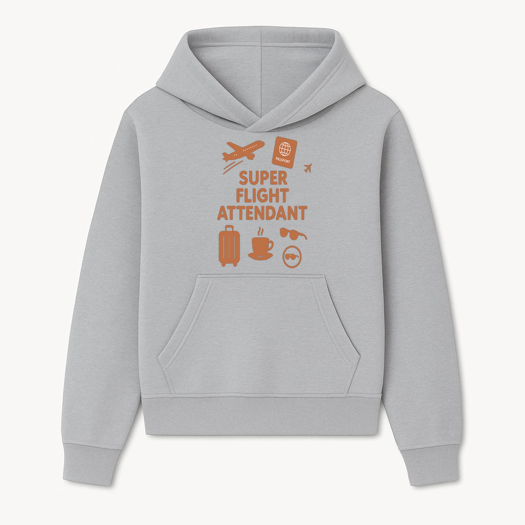 Super Flight Attendant Travel Design - Airplane, Passport, Coffee, Luggage - Perfect Gift for Flight Crew and Travelers - Hoodie 1758254670396.jpg