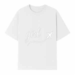 Traveling Girl Wall Art Print | Airplane Decor for Adventurous Girls | Inspirational Home Decor - T-shirt 1758254670411.jpg