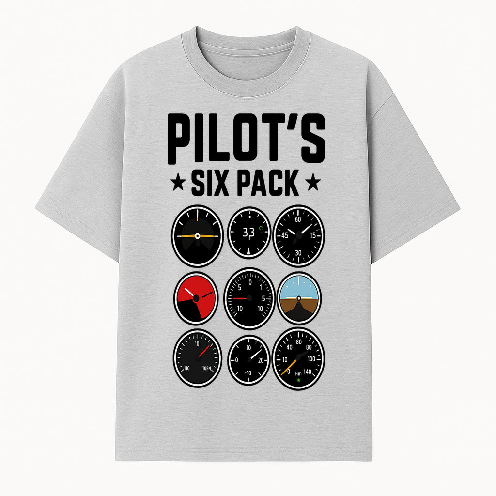 Pilot's Six Pack Gauge Design Printable Wall Art for Aviation Enthusiasts and Pilots, Flight Instruments Decor - T-shirt 1758254671179.jpg