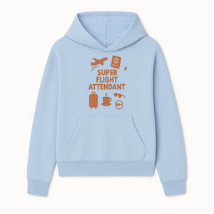 Super Flight Attendant Travel Design - Airplane, Passport, Coffee, Luggage - Perfect Gift for Flight Crew and Travelers - Hoodie 1758254671187.jpg